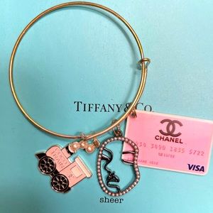 Pink Fashion Bangle Charm Bracelet